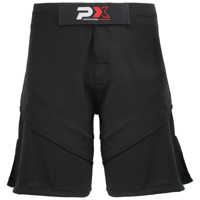 Die PX MMA Shorts in Schwarz sind aus Stretchmaterial gefertigt.